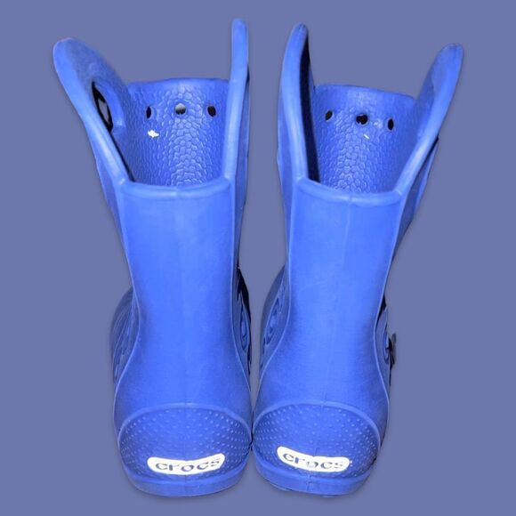 Crocs Handle It Rain Boot Blue Waterproof Rubber Boots Size C9 - Picture 2 of 5